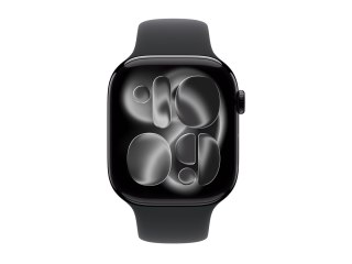 Apple Watch Series 11 (GPS) - 46 mm - aluminium w kolorze jet black - inteligentny zegarek z pasek sportowy - guma fluorokarbono