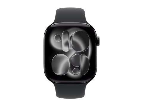 Apple Watch Series 11 (GPS) - 46 mm - aluminium w kolorze jet black - inteligentny zegarek z pasek sportowy - guma fluorokarbono
