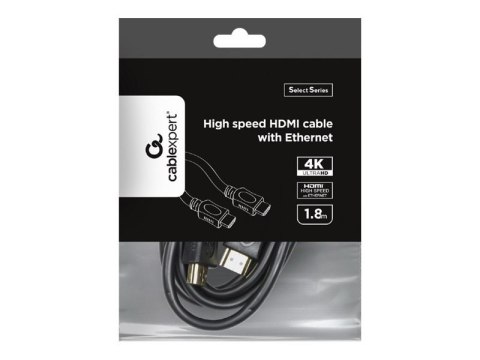 Cablexpert CC-HDMI4L-6 - Kabel HDMI z Ethernet - HDMI męski do HDMI męski - 1.8 m