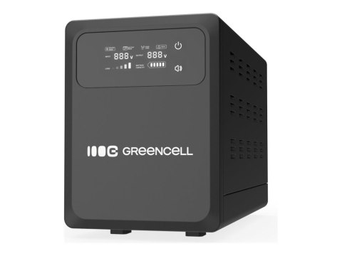 Green Cell UPSLPPC1200 - UPS - with LCD display - AC 155-285 V - 1200 wat - 2000 VA - bez baterii - złącza wyjściowe: 2