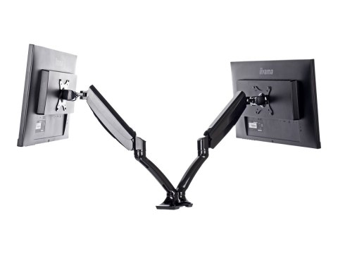 Iiyama DS3002C-B1 - Zestaw do montażu - ramię regulowane - dla 2 monitory - czarny - rozmiar ekranu: 10"-27" - montaż na biurku