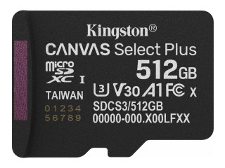Kingston Canvas Select Plus - Karta pamięci flash - 512 GB - A1 / Video Class V30 / UHS-I U3 / Class10 - microSDXC UHS-I