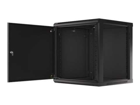 Lanberg WF01 Series - Stojak szafa - płaska obudowa - do montażu na ścianie - czarny, RAL 9004 - 12U - 19"