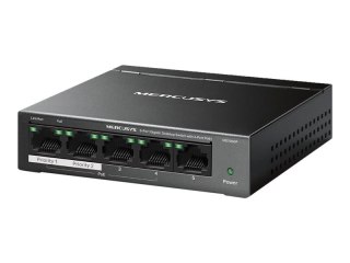 Mercusys MS105GP V1 - Przełącznik - 5 x 10/100/1000 (4 PoE+) - stacjonarny, montowany na ścianie - PoE+ (65 W)