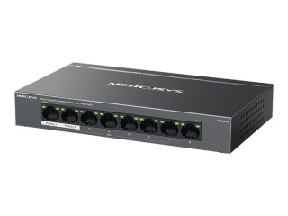 Mercusys MS108GP V1 - Przełącznik - 8 x 10/100/1000 (7 PoE+) - stacjonarny, montowany na ścianie - PoE+ (65 W)