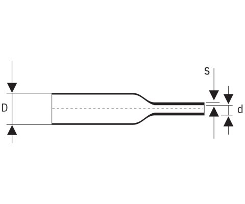 RURKA TERMOKURCZLIWA RTS-4.8/2.4/CZ 1 m CZARNA