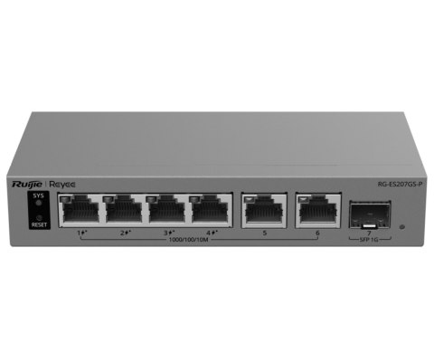 SWITCH POE RG-ES207GS-P 4-PORTOWY + 2X UPLINK + 1X SFP REYEE