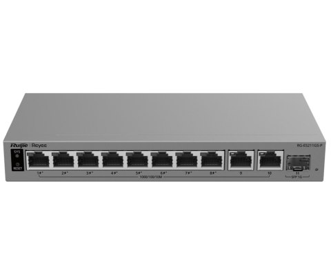 SWITCH POE RG-ES211GS-P 8-PORTOWY + 2X UPLINK + 1X SFP REYEE