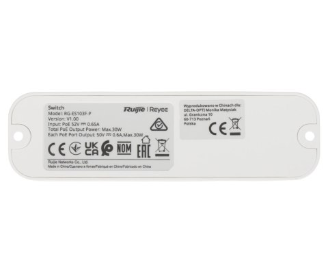 Switch POE RG-ES103F-P 2-PORTOWY + 1X UPLINK REYEE