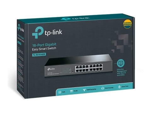 TP-Link JetStream TL-SG1016DE - Przełącznik - Tak - 16 x 10/100/1000 - montowany w szafie rack