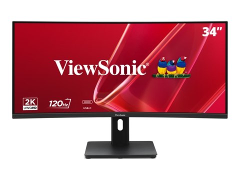 ViewSonic VA3420C-2 - Monitor LED - zaokrąglony - 34" - 3440 x 1440 UWQHD @ 120 Hz - VA - 300 cd/m² - 3000:1 - HDR10 - 3.5 ms - 