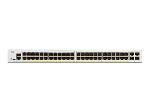Cisco Catalyst 1300-48FP-4X - Przełącznik - L3 - Tak - 48 x 10/100/1000 (PoE+) + 4 x 10 Gigabit SFP+ - montowany w szafie rack -