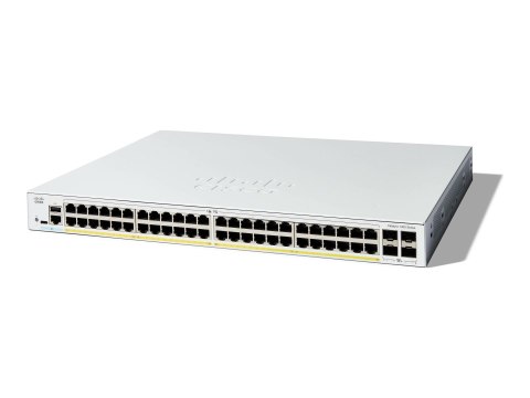 Cisco Catalyst 1300-48FP-4X - Przełącznik - L3 - Tak - 48 x 10/100/1000 (PoE+) + 4 x 10 Gigabit SFP+ - montowany w szafie rack -