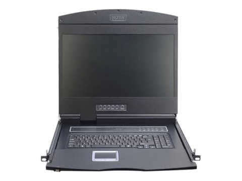 Digitus Professional DS-72211-2US - Konsola KVM z przełącznik KVM - 8 porty - USA - 19" - do montowania w stojaku - 1366 x 768 @