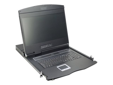 Digitus Professional DS-72211-2US - Konsola KVM z przełącznik KVM - 8 porty - USA - 19" - do montowania w stojaku - 1366 x 768 @