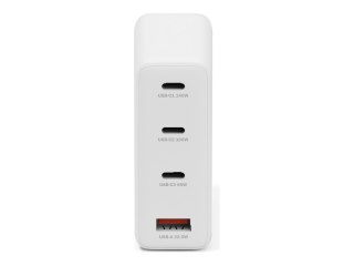 Digitus - Zasilacz - GaN - 140 wat - 2.5 A - 4 złącza wychodzące (3 x USB-C, USB) - biały