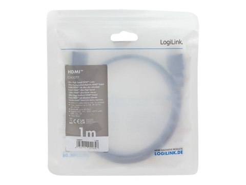LogiLink - Kabel HDMI z Ethernet - HDMI męski do HDMI męski - 1 m - czarny - obsługa 4K, obsługa 8K, obsługa 10K