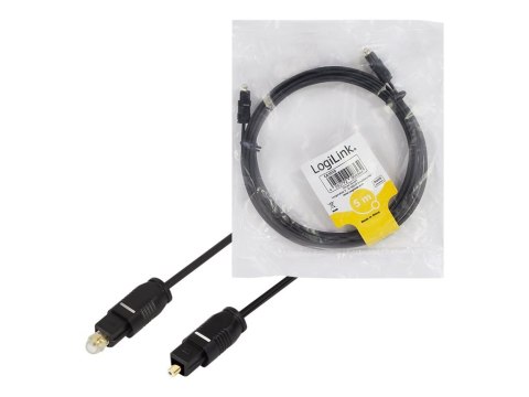 LogiLink - Kabel cyfrowy audio (optyczny) - optyczny TOS link męski do optyczny TOS link męski - 5 m - światłowód - czarny