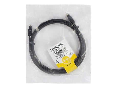 LogiLink - Kabel cyfrowy audio (optyczny) - optyczny TOS link męski do optyczny TOS link męski - 5 m - światłowód - czarny