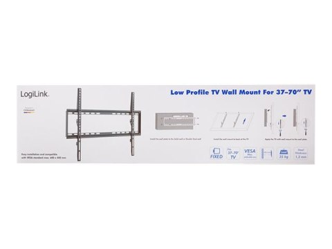 LogiLink Low Profile - Uchwyt - dla panel płaski - lita stal prasowana na zimno - rozmiar ekranu: 37"-70" - montaż na ścianie