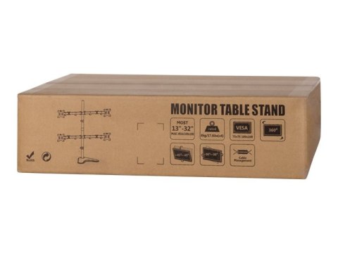 LogiLink Quad Monitor Desk Stand - Stojak - dla 4 wyświetlacze LCD - lita stal prasowana na zimno - rozmiar ekranu: 13"-32"