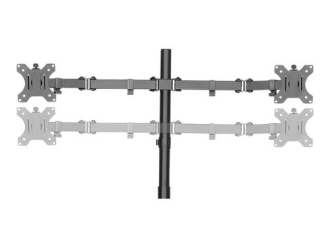 LogiLink Quad Monitor Desk Stand - Stojak - dla 4 wyświetlacze LCD - lita stal prasowana na zimno - rozmiar ekranu: 13"-32"