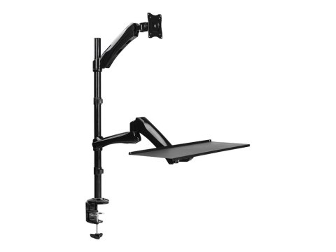 LogiLink Sit-Stand Workstation - Zestaw do montażu - ramię regulowane - dla monitor/klawiatura - rozmiar ekranu: 13"-27" - monta