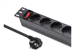 Qoltec - Linka zasilania (montowany w stojaku) - aluminium - AC 220-250 V - 3680 wat - wejście: DIN 49441 - złącza wyjściowe: 4 