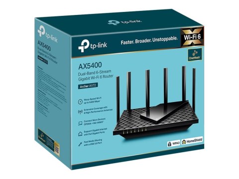 TP-Link Archer AX72 V1 - Router bezprzewodowy przełącznik 4-portowy - 1GbE - Wi-Fi 6 - Dwuzakresowy