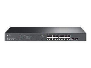 TP-Link JetStream TL-SG2218P V1.60 - Przełącznik - smart - 16 x 10/100/1000 (PoE+) + 2 x SFP - montowany w szafie rack - PoE+ (1
