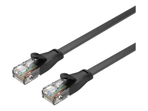 Unitek - Kabel sieciowy - RJ-45 (M) do RJ-45 (M) - 10 m - UTP - CAT 6 - odlewany, bez wystających elementów, płaski - czarny