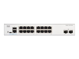Cisco Catalyst 1300-16T-2G - Przełącznik - L3 - Tak - 16 x 10/100/1000Base-T + 2 x Gigabit Ethernet SFP - montowany w szafie rac