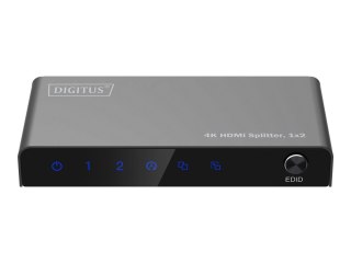DIGITUS - Rozdzielacz wideo/audio - 4K, 1x2 - 2 x HDMI - stacjonarny