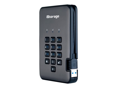 IStorage diskAshur PRO² - Dysk twardy - zaszyfrowany - 1 TB - zewnętrzny (przenośne) - USB 3.1 - 256-bit AES-XTS, 256-bit SHA, F