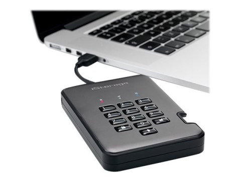 IStorage diskAshur PRO² - Dysk twardy - zaszyfrowany - 1 TB - zewnętrzny (przenośne) - USB 3.1 - 256-bit AES-XTS, 256-bit SHA, F