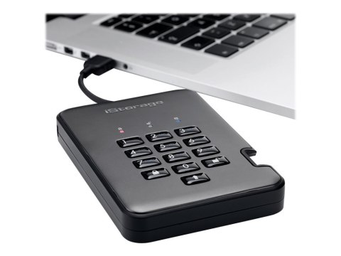 IStorage diskAshur PRO² - Dysk twardy - zaszyfrowany - 2 TB - zewnętrzny (przenośne) - USB 3.1 - 256-bit AES-XTS, 256-bit SHA, F