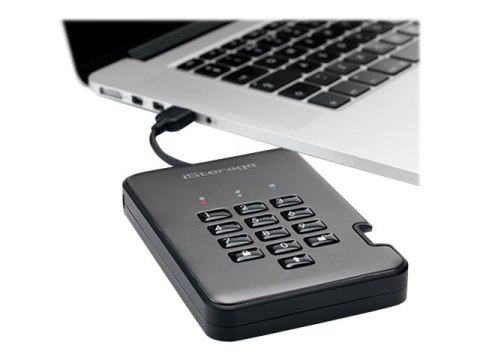 IStorage diskAshur PRO² - Dysk twardy - zaszyfrowany - 4 TB - zewnętrzny (przenośne) - USB 3.1 - 256-bit AES-XTS, 256-bit SHA, F