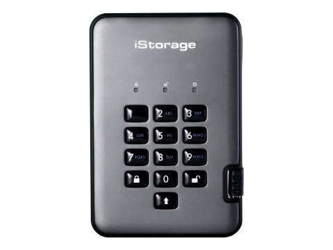 IStorage diskAshur PRO² - Dysk twardy - zaszyfrowany - 5 TB - zewnętrzny (przenośne) - USB 3.1 - 256-bit AES-XTS, 256-bit SHA, F