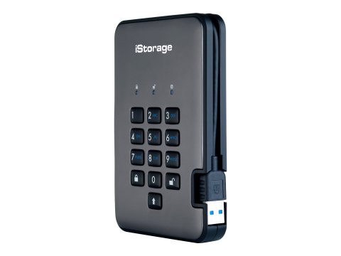 IStorage diskAshur PRO² - Dysk twardy - zaszyfrowany - 5 TB - zewnętrzny (przenośne) - USB 3.1 - 256-bit AES-XTS, 256-bit SHA, F
