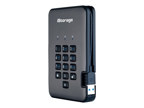 IStorage diskAshur PRO² - Dysk twardy - zaszyfrowany - 500 GB - zewnętrzny (przenośne) - USB 3.1 - 256-bit AES-XTS, 256-bit SHA,