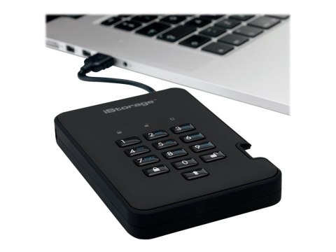 IStorage diskAshur² - SSD - zaszyfrowany - 1 TB - zewnętrzny (przenośne) - USB 3.1 - FIPS 197, 256-bit AES-XTS - czerń fantomowa