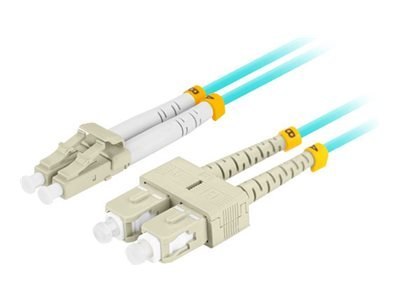 Lanberg - Kabel krosowy - tryb LC/UPC wielomod. (M) do SC/UPC multi-mode (M) - 50 cm - 3 mm - światłowód - dupleks - 50 / 125 mi