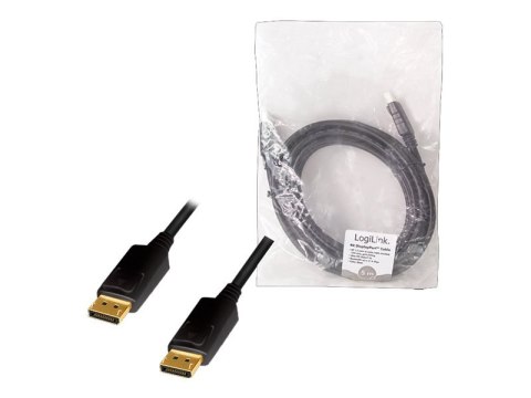 LogiLink - Kabel portu wyświetlacza - DisplayPort 20-pin (M) do DisplayPort 20-pin (M) - DisplayPort 1.2 - 5 m - obsługa 4K 60 H