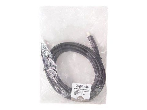 LogiLink - Kabel portu wyświetlacza - DisplayPort 20-pin (M) do DisplayPort 20-pin (M) - DisplayPort 1.2 - 5 m - obsługa 4K 60 H