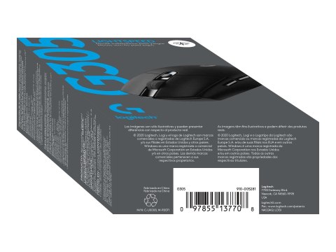 Logitech G G305 - Mysz - optyczna - 6 przyciski - bezprzewodowa - 2.4 GHz - odbiornik bezprzewodowy USB - czarny