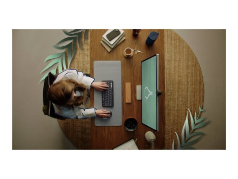 Logitech Pebble 2 Combo for Mac - Zestaw klawiatura i mysz - bezprzewodowa - Bluetooth LE - QWERTY - Międzynarodowy USA - tonaln