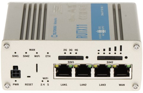 PUNKT DOSTĘPOWY 4G LTE + ROUTER RUTX11 Dual SIM Bluetooth BLE, Wi-Fi 5, 2.4 GHz, 5 GHz, 867 Mb/s Teltonika