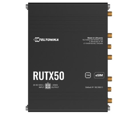 PUNKT DOSTĘPOWY 5G + ROUTER RUTX50 Dual SIM Wi-Fi 5, 2.4 GHz, 5 GHz, 867 Mb/s Teltonika