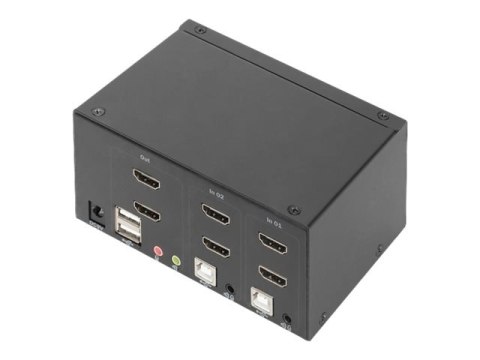 DIGITUS DS-12860 - Przełącznik — KVM / dźwięk / USB - 2 x KVM / dźwięk / USB - 1 użytkownik lokalny - stacjonarny