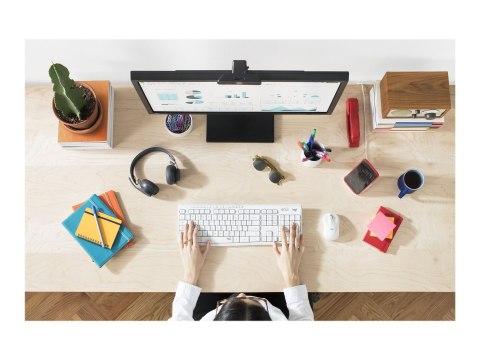 Logitech MK295 Silent - Zestaw klawiatura i mysz - bezprzewodowa - 2.4 GHz - Międzynarodowy USA - nietypowa biel